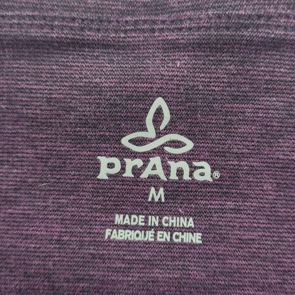 Prana Leggings Womens Medium Purple‎ Heathered High Rise Seamed Yoga Pants